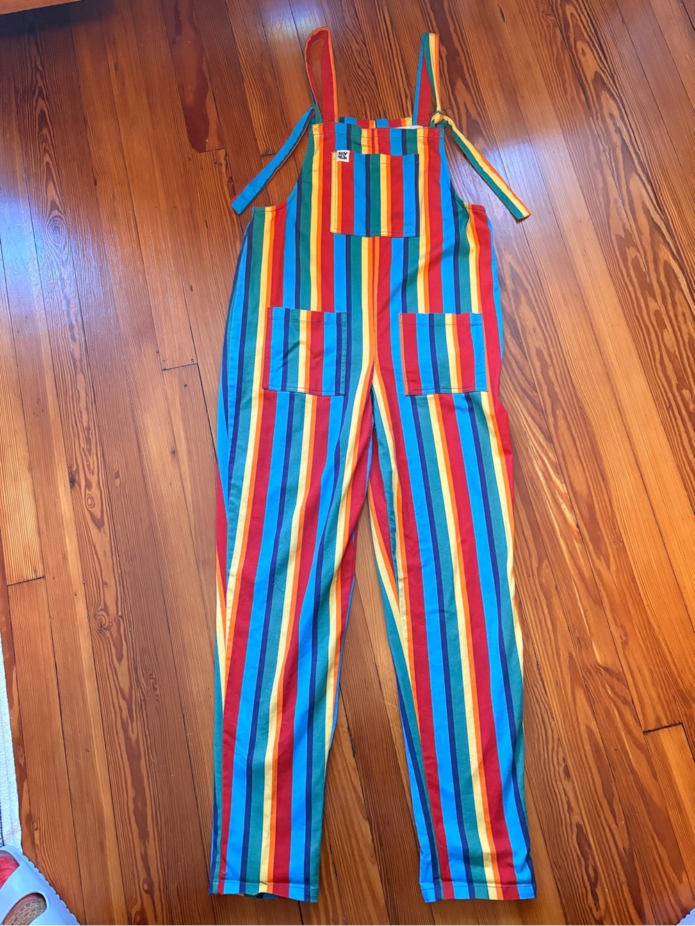 Lucy & Yak Original Straight leg Overalls Rainbow! UK size 12L - Picture 2 of 4